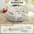 thumbnail image 4 of Aukfa 81" Oversized Round Chaise Lounge Sofa Bed, Modern Chenille Cloud Couch with Deep Seat, 14 Pillows, Assemble-Free, Beige, 4 of 9