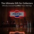 thumbnail image 6 of Licensed Pepsi LED Neon Rope Sign 17" Vintage Light Up Wall Decor Retro Soda Logo Marquee Sign for Man Cave Bar Garage Game Room USB or Battery Powered Wall Art, 6 of 8