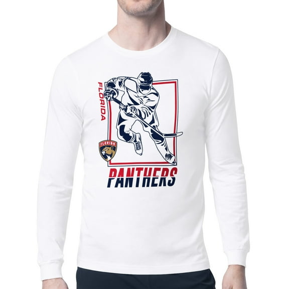 Men's Starter White Florida Panthers Player Grid Long Sleeve T-Shirt