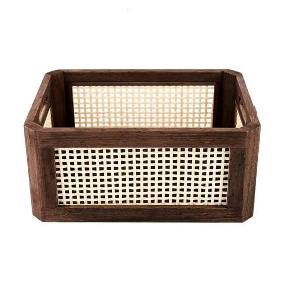 Sturdy Wood Storage Basket Suitable for Cabinets Enhances Home Decoration and Organization Daily Casual Use Accessory