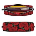 thumbnail image 2 of Cauagu Rose Flowers Print Leather Pencil Pen Case - Stationery Bag Portable Stationery Bag Big Capacity Pencil Pouch Cosmetic Organizer Bag for Men & Women, 2 of 7