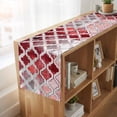 thumbnail image 6 of Red Morocco 72 Inch Table Runner, Rustic Country Smear Street Mottled Art Farmhouse Dresser Scarf Cotton & Linen Tablerunner for Dining/Kitchen Island/Holiday Party Décor 13" x 72", 6 of 9