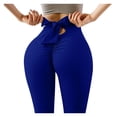thumbnail image 2 of Women's Yoga Pants with Bowknot, High Waist Workout Leggings, Butt Lifting Fitness Leggings for Yoga, Running, Gym, and Daily Athleisure Wear-Blue, 2 of 8