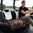 thumbnail image 5 of XYZCANDO Buck Deer American Flag 2-Seat Golf Cart Seat Cover - Terry Cloth Non-Slip Protector With 4 Pockets Universal Fit, 5 of 8