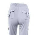 thumbnail image 5 of Petite Yoga Pants for Women High Waist Cargo Style Stretch Bootcut Lounge Workout Pants Gray M, 5 of 6