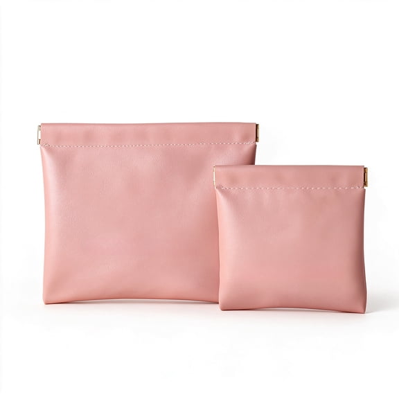 HYRACPO Portable Period Pouch, Discreet Sanitary Napkin Holder Bag, Waterproof Feminine Care Storage Case for Girls Women-Pink
