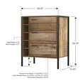 thumbnail image 4 of YYAo Dresser Cabinet, Three Drawers Solid Wood Bar Cabinet, Storage Organizer Put Into Living Room, Bedroom, or Dining Room, Brown Mix, 4 of 4
