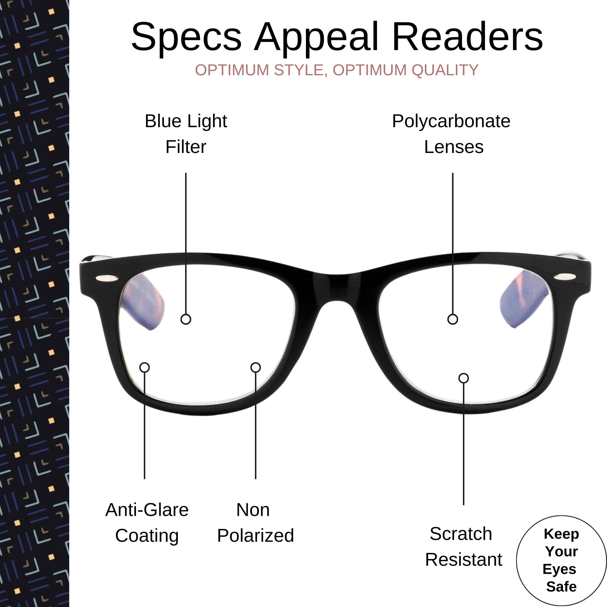 Optimum Optical Signature Blue Light Filtering Readers - Specs Appeal, +1.50