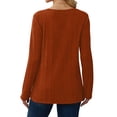 thumbnail image 3 of Qaspx Sweatshirts for Women Lightweight V Neck Long Sleeve Shirts Casual Loose Ribbed Tops, 3 of 5