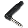 thumbnail image 1 of AMPHENOL - 6.35mm Jack Plug, 3 Pole, 90 Degree, Black, 1 of 1