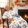 thumbnail image 4 of Fall Throw Blanket, 59 x 39.37 in Throw Blanket Gentle Fleece Fall Blanket Cozy Warm Cute Blue Pumpkin Blanket, Ultra-Soft Blankets and Throws for Couch Sofa Bed, 4 of 6