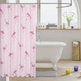 thumbnail image 3 of Manfei Modern Geometric Stripes Shower Curtain 72Wx84L,Pink Princess Bow Bathroom Shower Curtain, 3 of 5