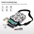 thumbnail image 7 of HELLHERO Adjustable Strap Travel Crossbody Purse Polyester for Adult, Black Paw Prints on White, 7 of 7