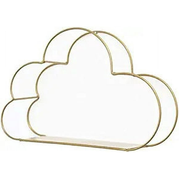 Estante para libros de escritorio en forma de nube, estantería moderna de alambre de Metal, soporte para revistas Simple para oficina en casa (dorado)