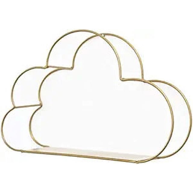 Estante para libros de escritorio en forma de nube, estantería moderna de alambre de Metal, soporte para revistas Simple para oficina en casa (dorado)