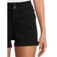 thumbnail image 5 of No Boundaries Juniors Midrise Double Button Shorts, 4” Inseam, Sizes 1-21, 5 of 6