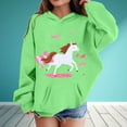 thumbnail image 2 of shoper Girls Hoodies Winter Warm Cartoon White Horse Print Pullover Long Sleeve Ranch Style Sweatshirt for Toddler Kids Comfortable Soft Fabric, 2 of 4