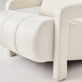 thumbnail image 6 of Modern Accent Chair, Mid-Century Living Room Chair with Waist Pillow and Solid Wood Frame, Indoor Lounge Chair for Bedroom Reading Room, Beige, 6 of 7