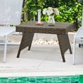 thumbnail image 3 of Gymax Folding Rattan Wicker Coffee Side Table Patio Garden Poolside Yard Outdoor, 3 of 7
