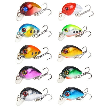 Necvior 10Pcs Fishing Baits Small Crankbait Wobbler Artificial Hard Baits Crank Baits