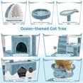 thumbnail image 4 of Yaheetech Ocean-Themed Cat Tree Tower with 2 Condos, 2 Perches, Scratching Posts, Blue/White, 4 of 7