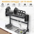 thumbnail image 5 of Over The Sink Dish Drying Rack, Stainless Steel Over Sink Dish Drying Rack Height (1-21.8'') & Length (23.7-33.5'') Adjustable for Dishes and Utensils, Kitchen Countertop Organization and Storage, 5 of 5