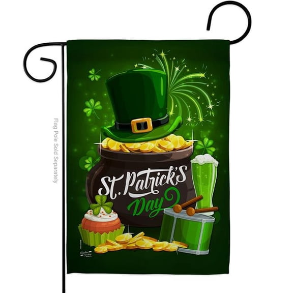 Angeleno Heritage G135364-BO St Patty Day Springtime Double-Sided Decorative Garden Flag, Multi Color