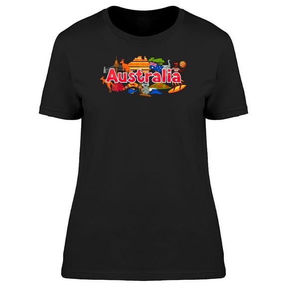 Australia Landmarks Travel Lover T-Shirt Women -Image by Shutterstock, Female Medium