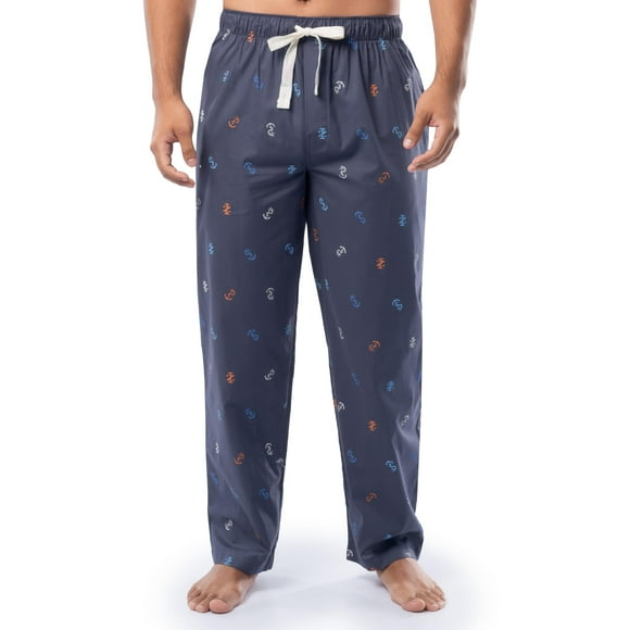 Pantalón de Pijama IZOD Hombre Ajuste Relajado Popelina Estampada con Cordón Azul Marino