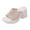 Beige, variant on Heels for Women Mesh Band Squared Open Toe Platform Sandals Block Heel Slip on Mules Summer Casual Slides Yellow Size 9