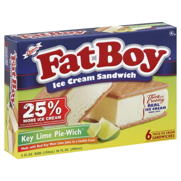 FatBoy Ice Cream Sandwich Key Lime PieWich 6 CT