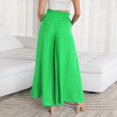 thumbnail image 4 of Sngxgn Women's Solid Color Loose Casual Drawstring Elastic Waist Cropped Pants(Green,XL), 4 of 5