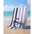 thumbnail image 4 of Anchor Purple Beach Towels Oversized Super Absorbent, Modern Navy Blue White Striped Nautical Lightweight Bath Towel Quick Dry Sets For Bathroom/Pool/Rv Camping/Beach Play/Gym Room/Picnic 30"x60", 4 of 8