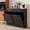 Black/Light Brown Top, variant on AHB Double Tilt Out Trash Cabinet with Drawers and Handles, Fits Two 13 Gallon Trash Bins, Kitchen Trash Can Storage Organizer, 40"L x 13"W x 36"H, Black/Light Brown Top