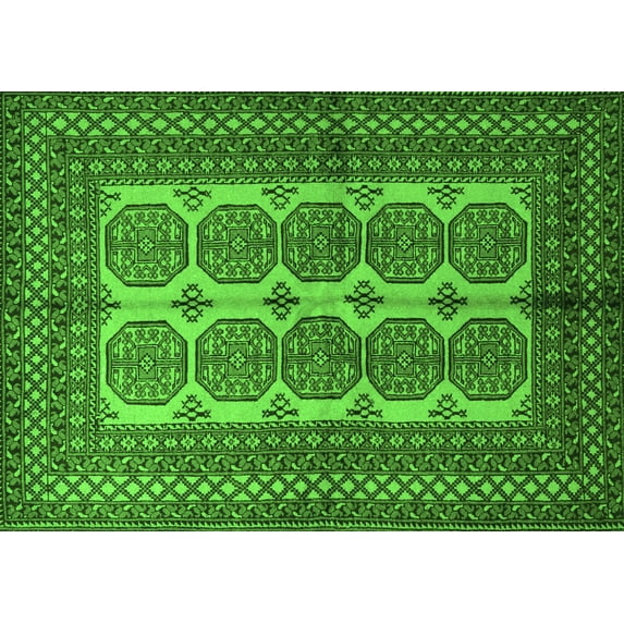 Ahgly Company Indoor Rectangle Southwestern Green Country Area Rugs, 6' x 9'