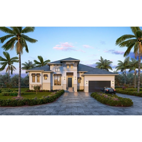 013-2303: Luxury Contemporary 3 Bed, 3 Bath Luxury Home Plan, 2303 Sq Ft: Full Blueprints with License to Build by Home Plan Marketplace - Lesuto