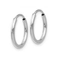 thumbnail image 3 of Gem & Harmony Small Hoop Earrings in 14K White Gold 1/2 inch (1.50 mm) for Women, 3 of 4