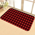 thumbnail image 4 of 1pc Non-Slip Red Checkered Floor Mat for Kitchen and Living Room - Soft Flannel, Waterproof, Dirt-Resistant, Machine Washable - 15.75x47.24inch, 4 of 13