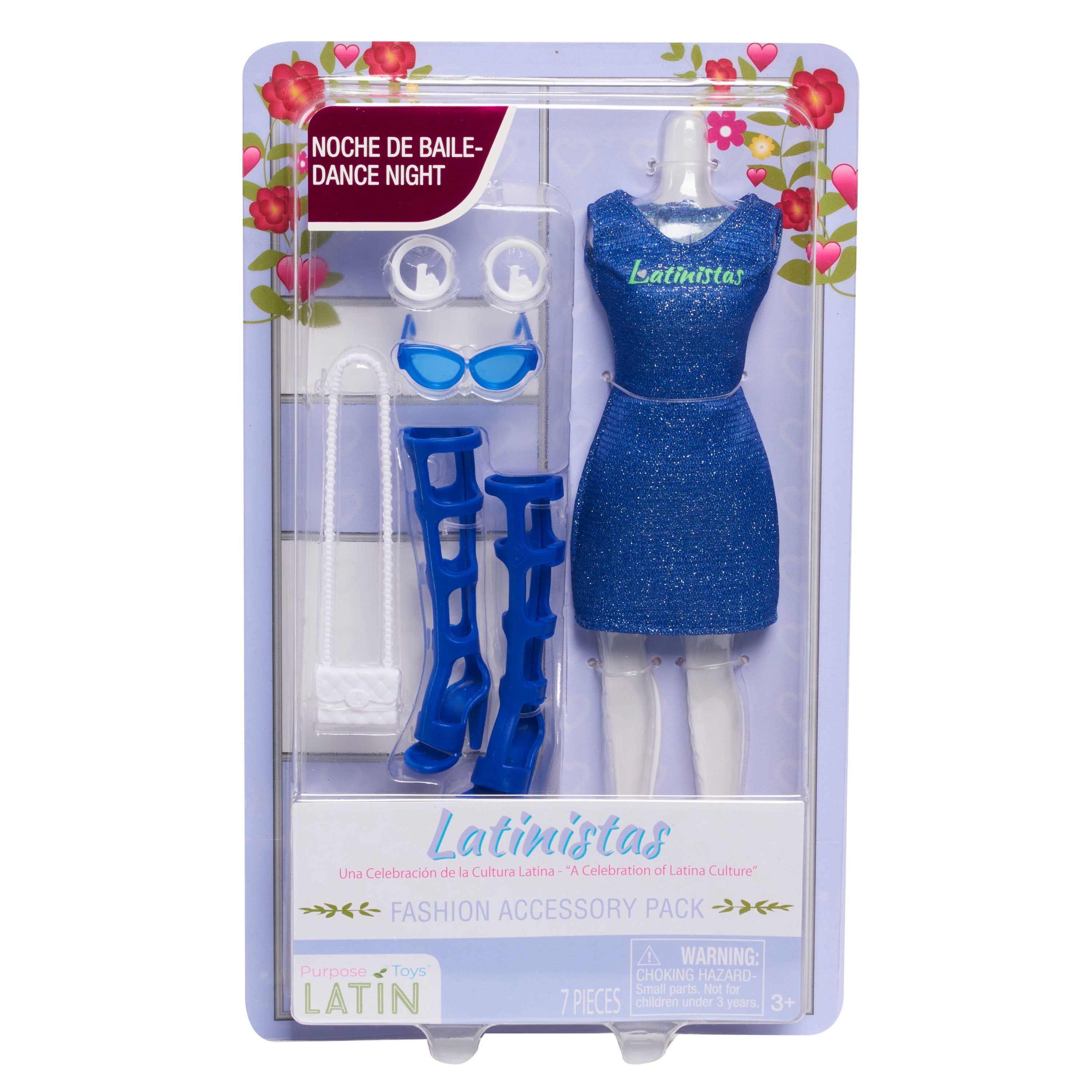 Naturalistas Fashion Pack “Dance Night” 6 Piece Outfit and Accessories for Kids Ages 3 and Up