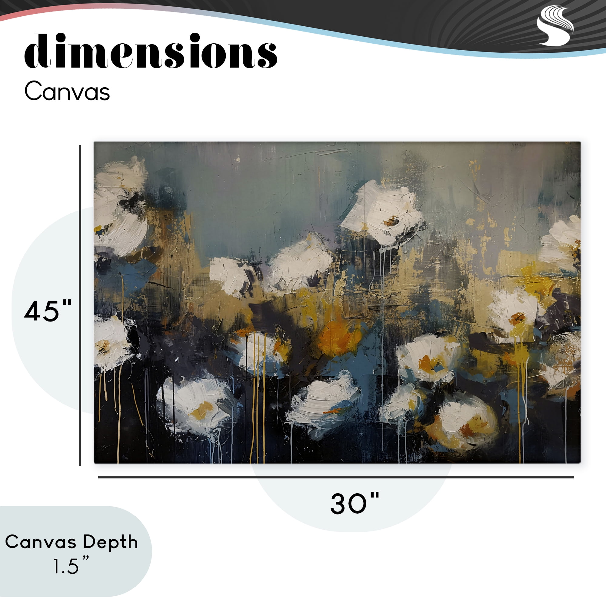 Stupell Industries Contemporary Paint Drip Blossoms Canvas Wall Art, design by Jacky Ngan
