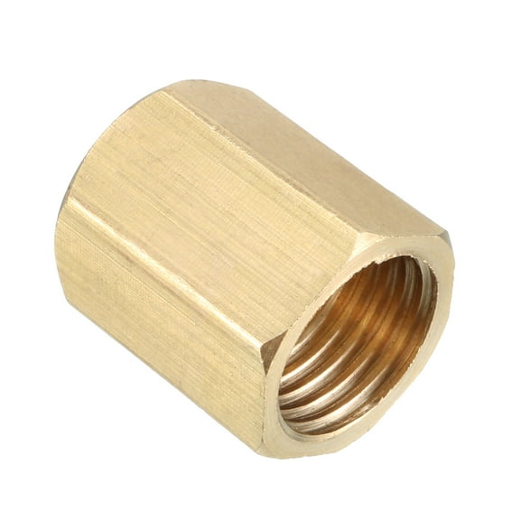 Brass Pipe Fitting Coupling, 1/4 PT Female Thread Straight Hex Rod Adapter