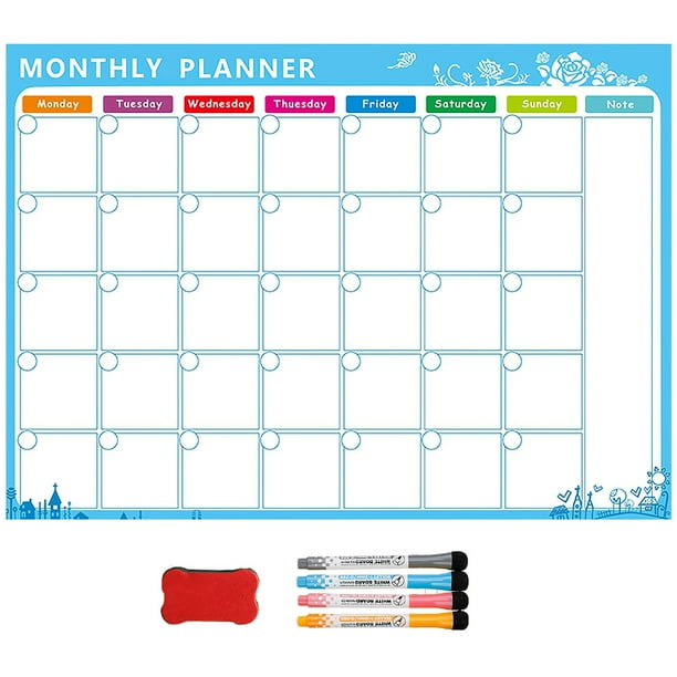 Fridge Dry Erase Monthly Calendar Set Refrigerator