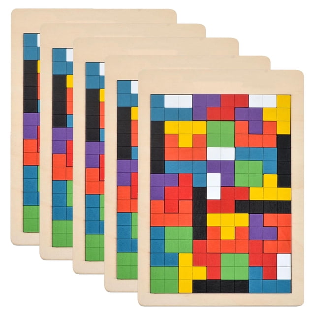 Rompecabezas de Madera PuzzBlocks 5Pzas 18.5x27cm Madera Multicolor 3D Rompecabeza de Bloques.