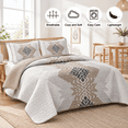 Brown Boho Quilt Set Queen Aztec Texture Reversible Bedspread - Walmart.com