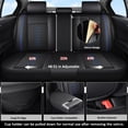 thumbnail image 3 of Fit for Volvo 98% Car Models,5pcs Car Seat Covers,Leather Seat Cover for Cars,Anti-slip Soft Car Seat Protectors(Black and Blue), 3 of 6