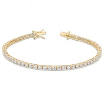 AMOUR 5 1/10 CT DEW Created Moissanite Tennis Bracelet In Yellow Plated Sterling Silver