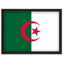 Algeria National Flag Patriotic Vexillology World Flags Country Region Poster Artwork Framed Wall Art Print A4