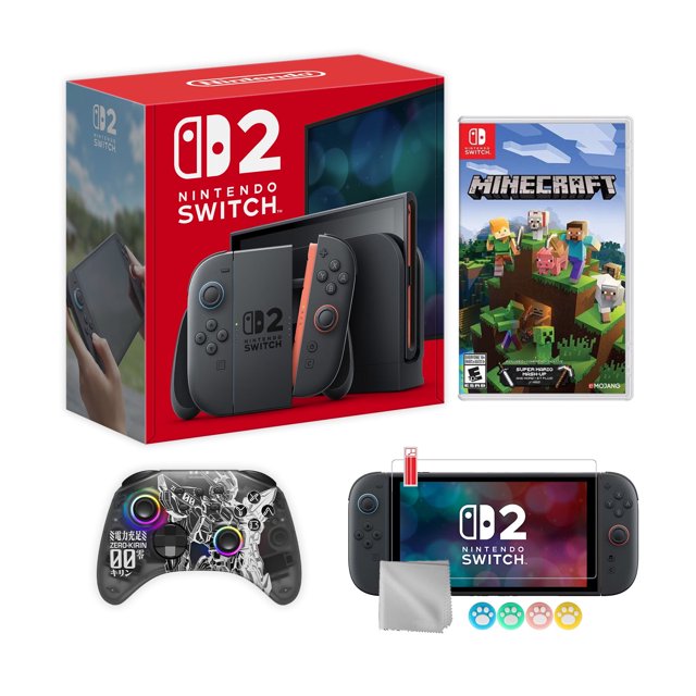 Nintendo Switch 2 Console 256GB 7.9-Inch 1080P HDR Touch Screen, Joy-Con 2 with Mouse Sensor, Dock, with Minecraft And Mytrix Wireless Switch Pro Controller & Accessories
