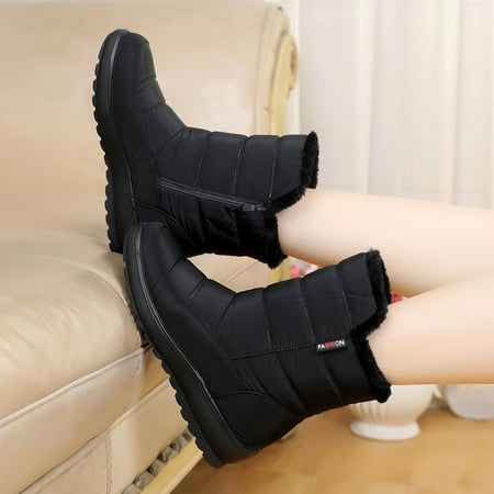 

MIASHUI Women s Snow Boots Winter Ankle Short Bootie Waterproof Footwear Warm Shoes Women Sneakers Shoes Wedges Women Shoes Casual