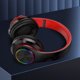 thumbnail image 2 of Auriculares supraaurales plegables con LED rosa con Bluetooth 5.0, subwoofer, micrófono integrado, llamada inalámbrica, cancelación de ruido estéreo, almohadillas suaves para las orejas, 2 of 4